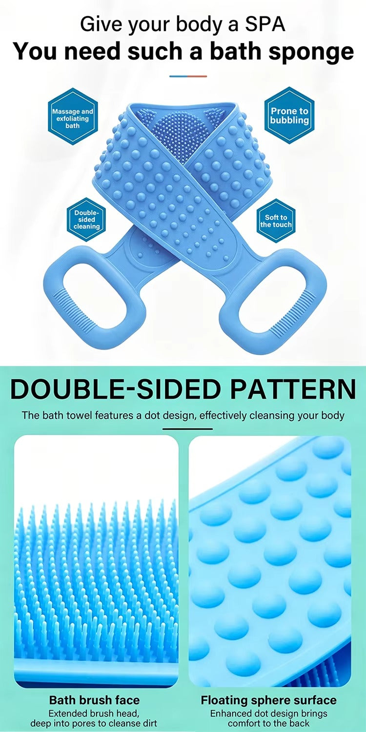 Double-Sided Silicone Bath Back Scrubber
