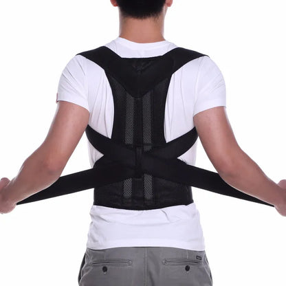 Back Pain Relief Shoulder & Back Support Belt – Adjustable Posture Corrector for Men & Women