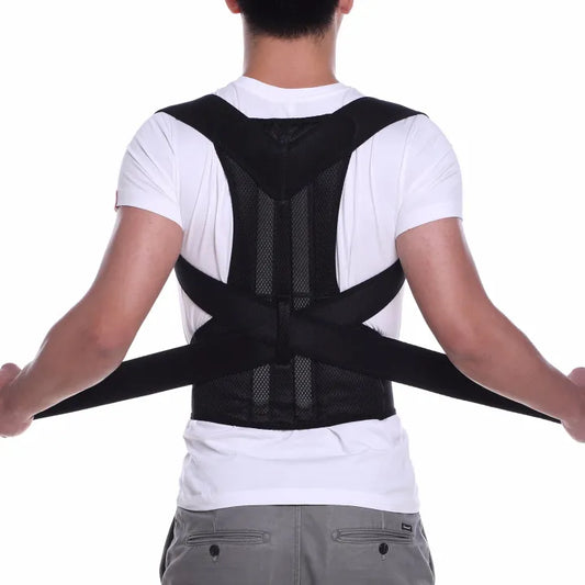 Back Pain Relief Shoulder & Back Support Belt – Adjustable Posture Corrector for Men & Women