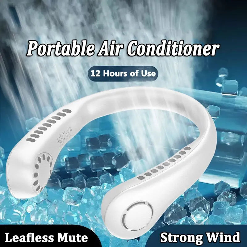 Mini Hanging Neck Fan USB Rechargeable | 3 Speed Portable Bladeless Neck Cooling Fan
