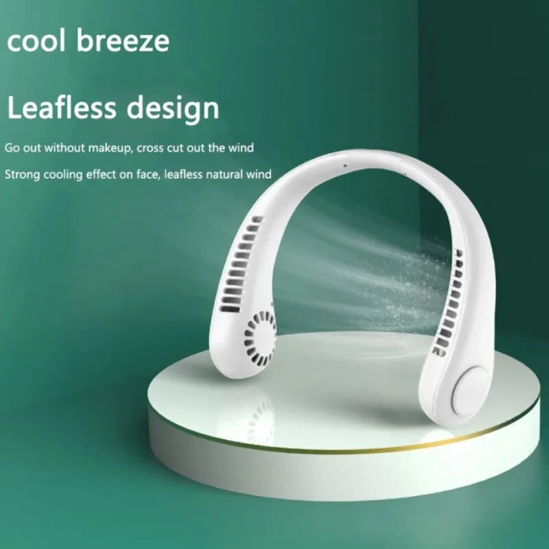 Mini Hanging Neck Fan USB Rechargeable | 3 Speed Portable Bladeless Neck Cooling Fan
