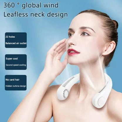 Mini Hanging Neck Fan USB Rechargeable | 3 Speed Portable Bladeless Neck Cooling Fan