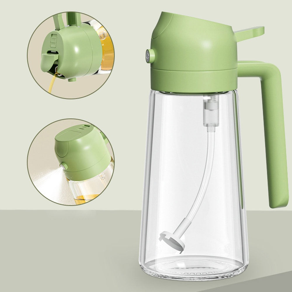 2-in-1 Glass Oil Spray & Pour Bottle