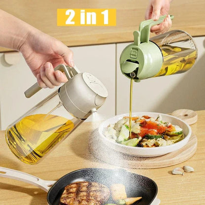 2-in-1 Glass Oil Spray & Pour Bottle