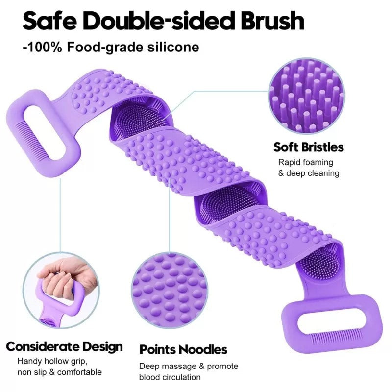 Double-Sided Silicone Bath Back Scrubber
