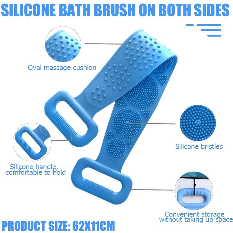 Double-Sided Silicone Bath Back Scrubber