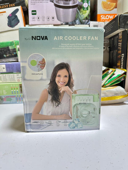 Portable Air Cooler Fan with Mist Humidifier & 7 Color LED Light | USB Rechargeable Mini Air Conditioner