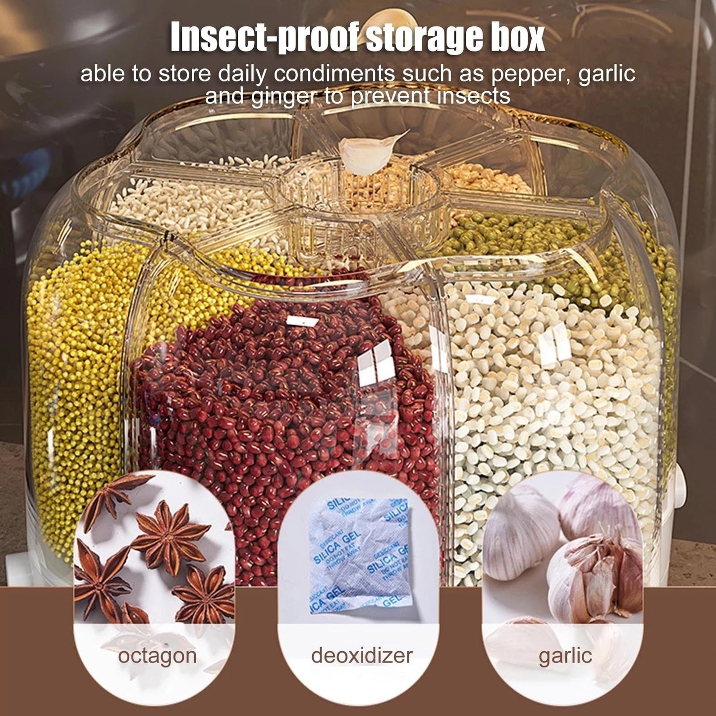 360° Rotating 7KG Rice & Grain Dispenser