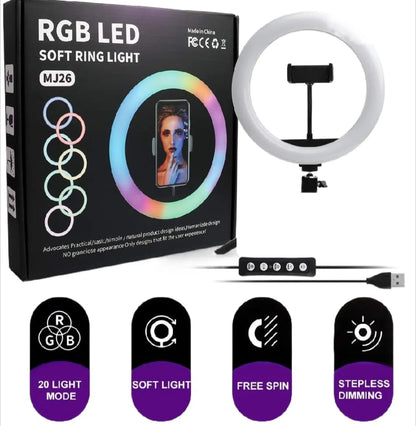 RGB Ring Light with Phone Holder