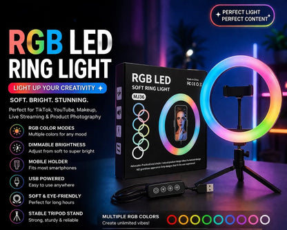 RGB Ring Light with Phone Holder