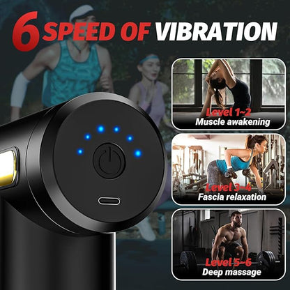 Rechargeable Deep Tissue Massage Gun – Powerful Muscle Recovery & Full Body Pain Relief Massager with Multiple Attachments