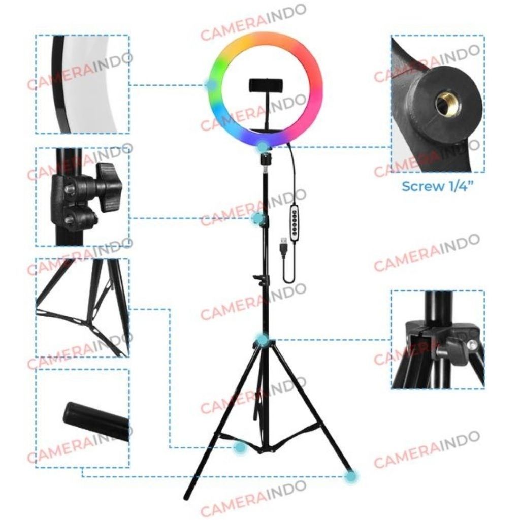 RGB Ring Light with Phone Holder