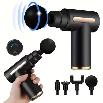 Rechargeable Deep Tissue Massage Gun – Powerful Muscle Recovery & Full Body Pain Relief Massager with Multiple Attachments