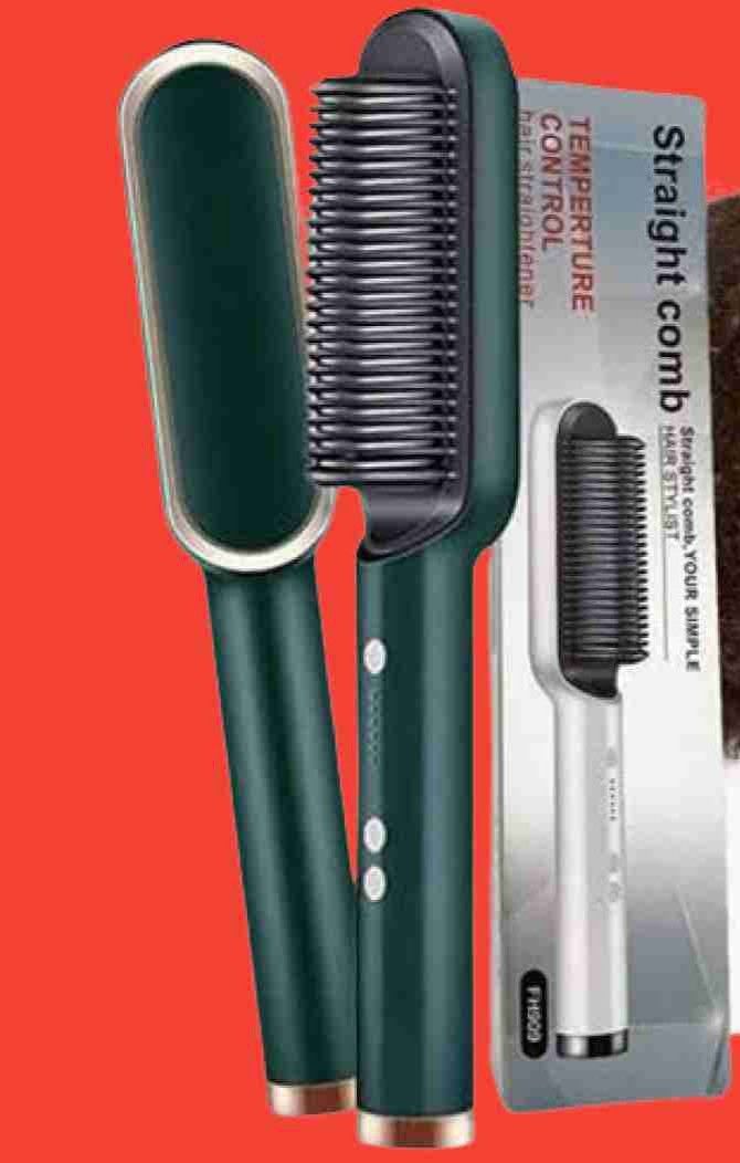 2-in-1 Electric Hair Straightener &amp; Curler Brush