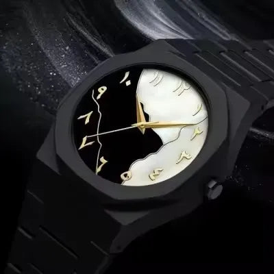 INSWORTHY Black Arabic Aura Watch – Premium Stainless Steel Luxury Watch with Arabic Dial & Gift Box for Men & Women