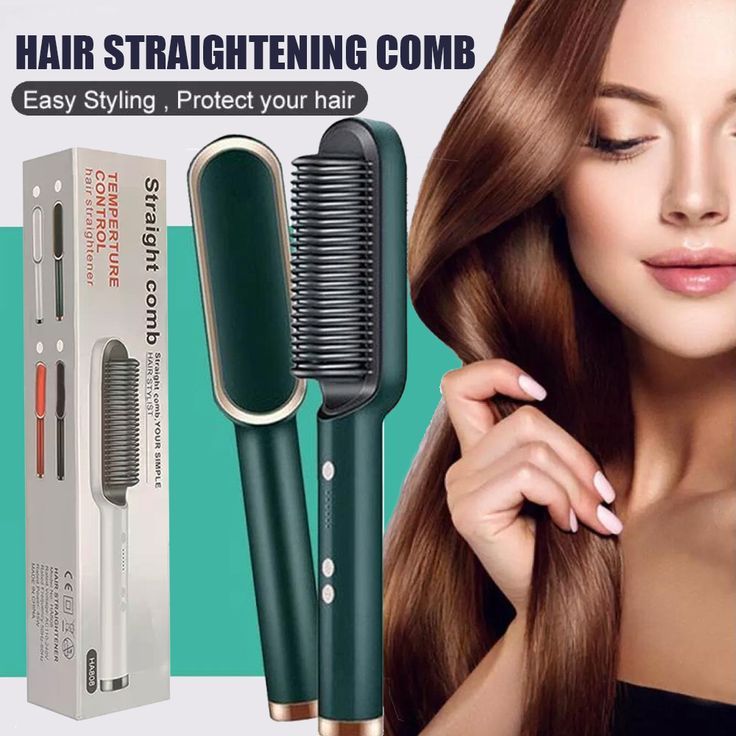 2-in-1 Electric Hair Straightener &amp; Curler Brush