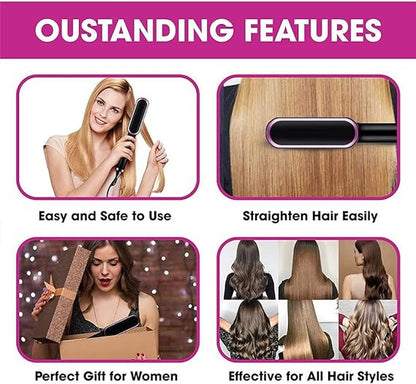 2-in-1 Electric Hair Straightener &amp; Curler Brush