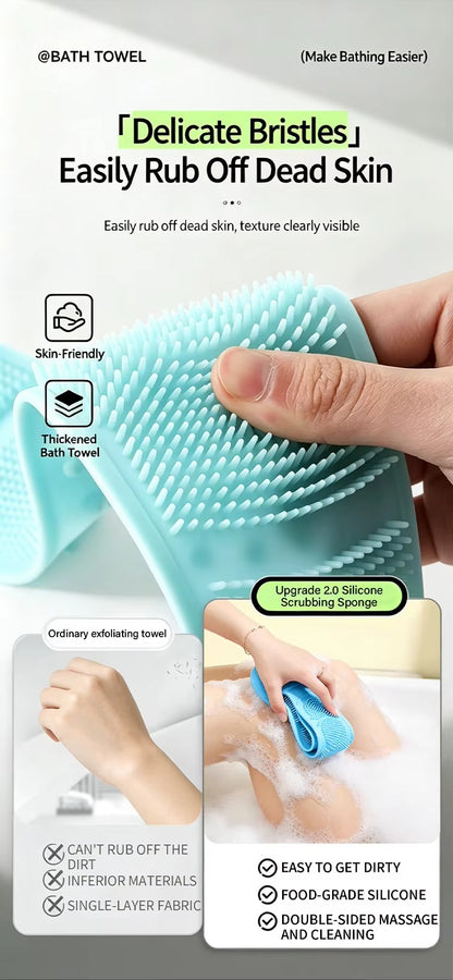 Double-Sided Silicone Bath Back Scrubber