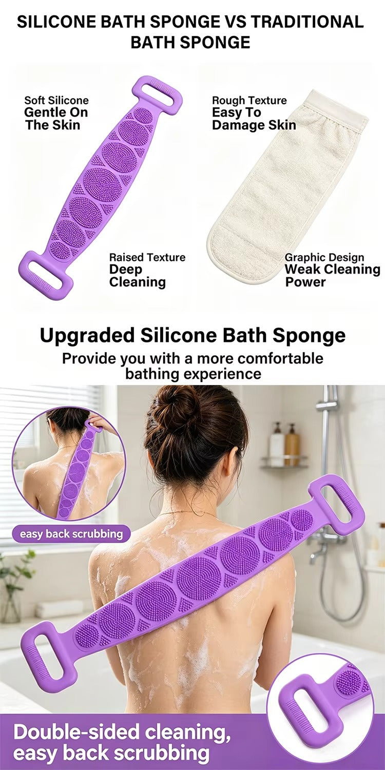 Double-Sided Silicone Bath Back Scrubber