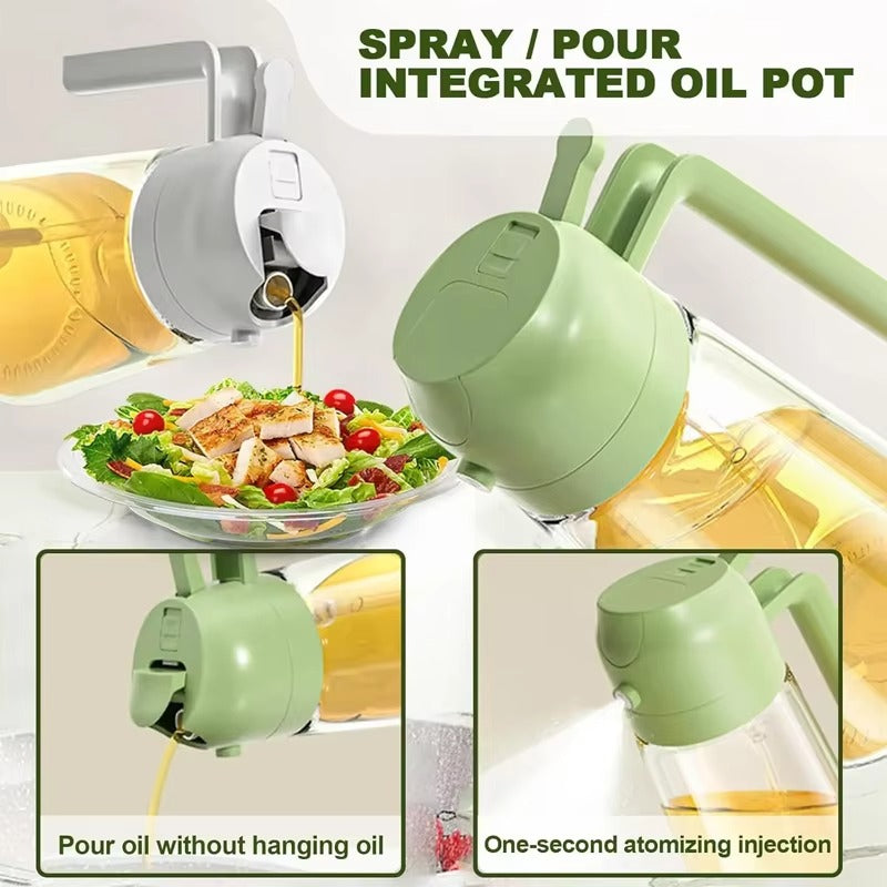 2-in-1 Glass Oil Spray & Pour Bottle