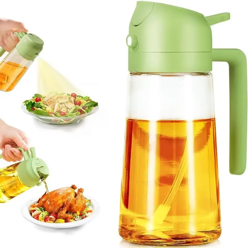 2-in-1 Glass Oil Spray & Pour Bottle