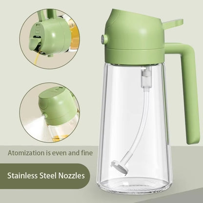 2-in-1 Glass Oil Spray & Pour Bottle