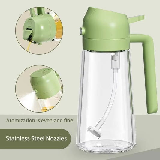 2-in-1 Glass Oil Spray & Pour Bottle