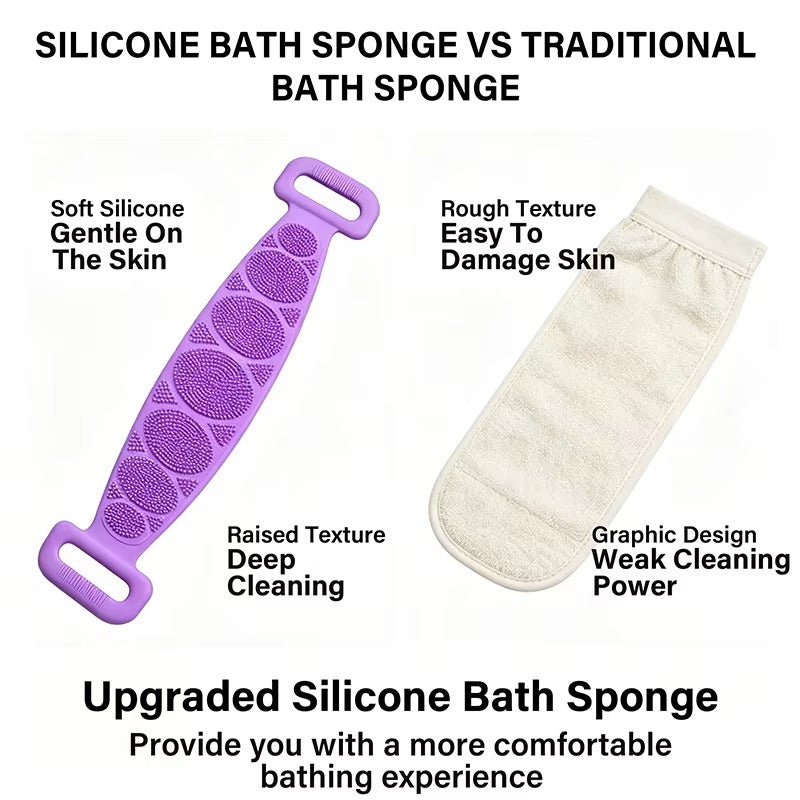 Double-Sided Silicone Bath Back Scrubber